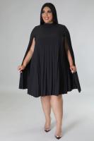 【YF】 Perl Plus Size Loose Dress for Women Cloak Sleeve Pleated Straight Summer Outfit Vestidos De Mujer Elegantes Para Fiesta 2022