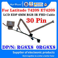 DC02C00QV00 0RG8X8 RG8X8 Baru สำหรับแล็ปท็อป E7420S Latitude 7420S GDC41 EDP 6มม. RGB IR FHD LVDS Cable 30พิน