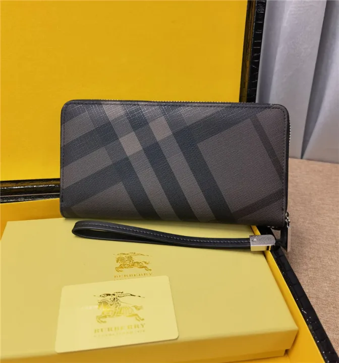 United Kingdom Purchasing Duty-Free】Burberry Wallets Men Black zipper  Genuine Leather Wallet Small Money Bag Male Purses | Lazada PH