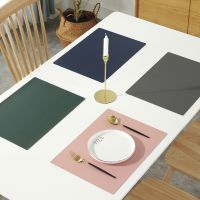 Rectangular Table Mat PU Leather Placemat Waterproof Greaseproof Pad Kitchen for Dining Anti-Scalding Insulation