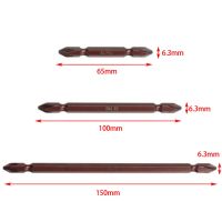 High Quality Screwdriver Bits Set 1/4 Inch 2pcs 6.35mm Hex Shank 65mm 100mm 150mm Alloy Steel Cross Double Head