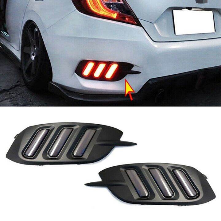 6x-car-led-drl-daytime-running-lights-rear-bumper-brake-light-tail-light-fog-lamp-for-honda-civic-10th-gen-2016-2019