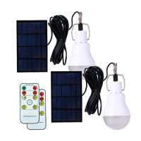 ✐♚ﺴ LED Solar Lights Bulb Outdoor Portable Hang Lamp Remote Control Camping Bulbs Hook Tent Light Home Repair Emergency Flashlight