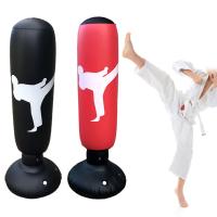 63 Inch Inflatable Boxing Bag Boxing Sack Pillar Tumbler Fight Column Punching Bag for Kids Adults Karate Taekwondo Fitness Tool