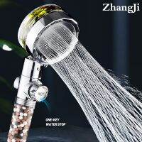 ZhangJi 2021 Filteration Shower with Propeller Rotating Saving Stone Spayer Accessories