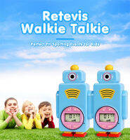 Retevis RT36การ์ตูนหุ่นยนต์เครื่องส่งรับวิทยุเด็ก2ชิ้นเด็กวิทยุด้วย VOX ไฟฉาย M Icro USB ค่าใช้จ่ายของขวัญของเล่นสำหรับหนุ่มๆสาวๆ