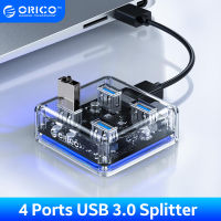 ORICO MH4U โปร่งใส USB HUB 4 พอร์ต USB3.0 Adapter Splitter สนับสนุนภายนอก Micro USB Power Supply สำหรับเดสก์ท็อปแล็ปท็อปอุปกรณ์เสริม