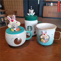 Starbuck ถ้วยเซรามิคเซรามิครูปกระต่ายถ้วยน้ำพ่อมดทั่วไปของขวัญฝาแก้วน้ำน่ารักแก้วกาแฟ