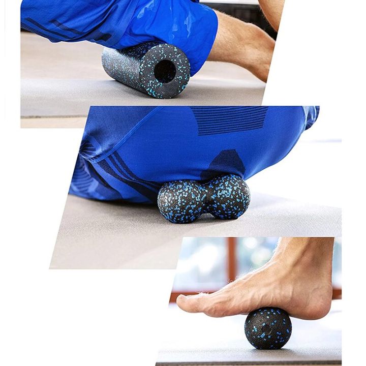 ชุดลูกบอลลูกกลิ้งโฟมแข็งพังผืด-epp-4-5ชิ้นการบำบัดคลายความปวดออกกำลังกายขาหลังหลังคอ