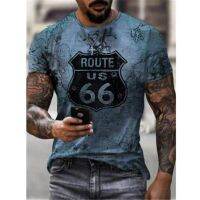 2023 In stock Summer Mens T-Shirt European And American Street  66 Printing 3D Clothes, Mens Loose large，Contact the seller to personalize the name and logo