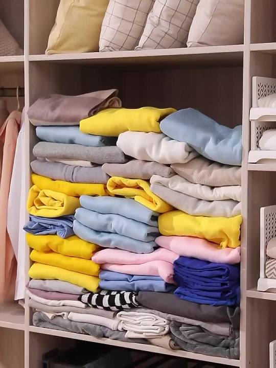 Pull-out Type Closet Storage Shelf Wardrobe Organizer Layered