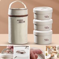 ☋◕✙ Lunch Box Bento Box Portable Insulated Food Container Set Stackable with Insulated Bag Stainless Steel Food Storage Containers