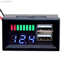 ✐ LED DC 12V Dual USB Port Digital Voltmeter 4S Lithium iron phosphate lead acid Tester for Mobile Phone Adapter Dual USB output