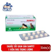 1 vỉThuốc tẩy giun sán cho chó mèo Sanpet - Thuốc xổ giun, sán