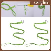 Tongina สายคล้องเบ็ดตกปลาแบบขดเชือกไม้พายเรือคายัค2ชิ้นพร้อมตัวหนีบหัวเข็มขัดโลหะสายคล้องรักษาไม้พายเรือคายัคเชือกไม้พายสำหรับพายเรือคายัคเสาตกปลา