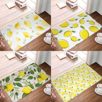 Fruit Lemon Pattern Non-slip Floor Mat Entrance Door Mat Bathroom Bedroom Rug Living Room Room Home Decor Floor Mat