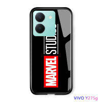 เคสโทรศัพท์ Marvel สุดคลาสสิก5G เคสสำหรับ Vivo โทรศัพท์มือถือ Y27 OPPO 4G ขนาด4G สำหรับเด็กชายเคสมันวาวกระจกเทมเปอร์เคสฝาหลัง