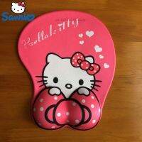 แผ่นรองเมาส์ Sanrio Hello Kitty แผ่นรองเมาส์ Mouse Pad Kartun สีชมพูน่ารักพร้อมอุปกรณ์ป้องกันข้อมืออะนิเมะใหญ่พิเศษเบาะรองนุ่ม3D ที่วางข้อมือเกมออฟฟิศ