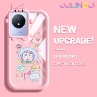 Jjlingji เคสสำหรับ VIVO Y02 Y11 Y02A 2023เคสการ์ตูนอวกาศของเล่นสีสันสดใสเลนส์กล้องถ่ายรูปแบบนิ่มสัตว์ประหลาดตัวเล็กๆกันกระแทกแบบใสเคสมือถือความคิดสร้างสรรค์โปร่งใสเคสป้องกันซิลิโคนเรียบง่าย