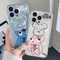 เคสป้องกันสำหรับ Xiaomi Redmi Note 11 Pro 5G 11S 10S Pro 4G 10S Redmi 10C ตะเข็บ9C รูปหมีฝาครอบขอบสี่เหลี่ยมเคสป้องกันเต็มแผ่น