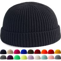 【YD】 Hip Hop Beanie Knitted Hat Men Fashion Skullcap Brimless Baggy Cap Cuff