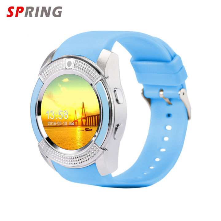 fast-delivery-v8-men-women-smart-watch-sleeping-monitoring-pedometer-with-1-22-inch-round-screen-hd-camera-fitness-watch