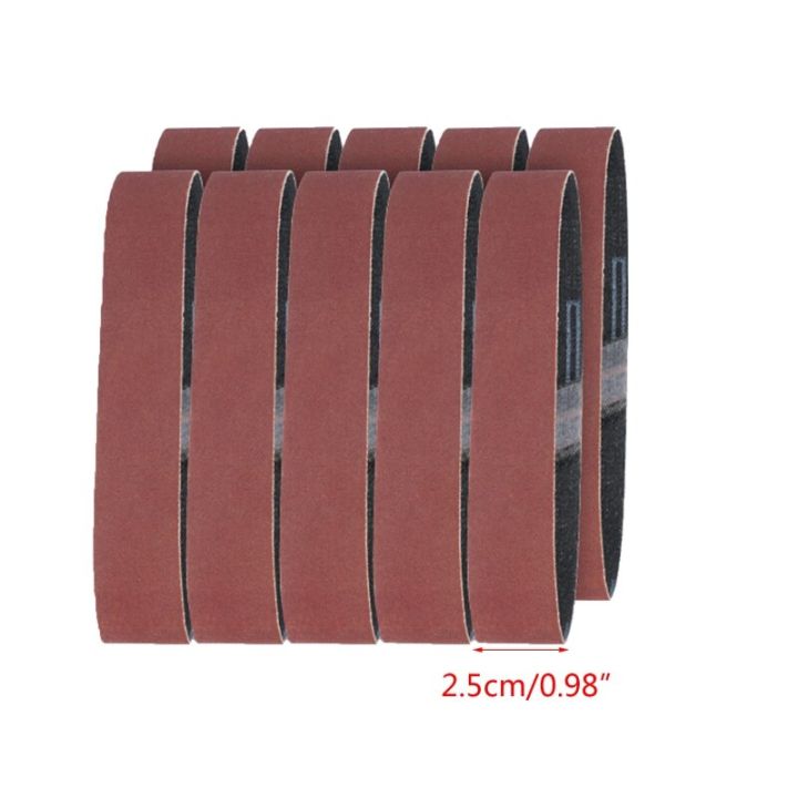 10-pieces-25x330mm-sanding-belts-120-320-600-grits-sander-paper-practical-belt-sander-for-metal-wood-aluminum-fiberglass