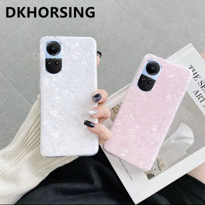 dkhorsing-เคสหรูหราใหม่สำหรับ-oppo-reno-10-reno10-pro-reno10-pro-เคสโทรศัพท์นิ่มมีกากเพชรแวววาว-oppo-reno-10-5g-2023ลายเปลือกสีชมพูสีขาวน่ารักเคสโทรศัพท์มือถือ-reno-10pro-plus