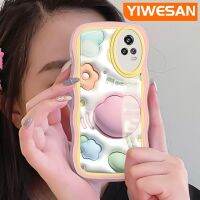 YIWESAN เคสสำหรับ VIVO V20 V19 V17 V15 3D ลายการ์ตูนดอกไม้น่ารักลายคลื่นสุดสร้างสรรค์เคสโทรศัพท์โปร่งใสนิ่มแฟชั่นกล่องกันกระแทกซิลิโคนใสป้องกันเลนส์กล้อง