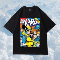 เสื้อยืดคอกลมเสื้อยืด พิมพ์ลายการ์ตูนมาร์เวล วงกต X-MEN EDITION สําหรับผู้ชาย S-5XL