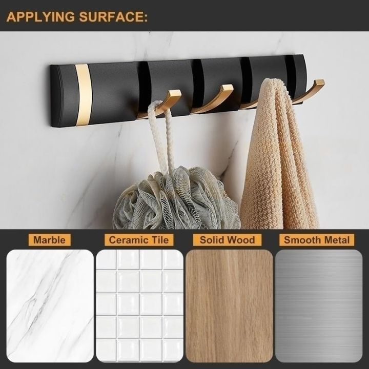 folding-towel-hanger-clothes-robe-rack-coat-holder-for-bathroom-bedroom-hallway-kitchen-shower-accessories-back-gold-wall-hook