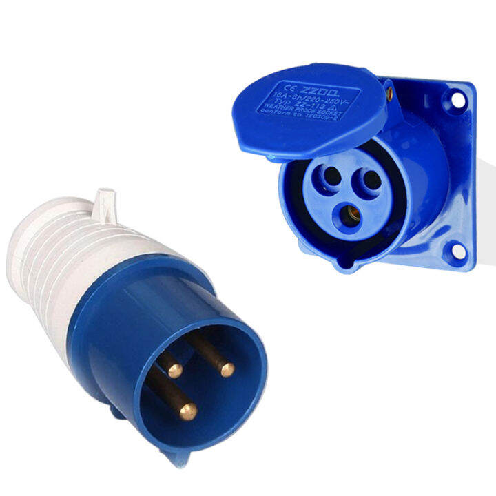 Weatherproof Industrial Plug and Socket Connector 3Pin 16A/32A Male