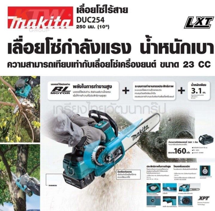 duc254z-เลื่อยโซ่-10-lion-18v-no-battและ-duc254rfพร้อมแบตเตอรี่และแท่นชาร์จ