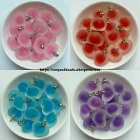 Heart Shape Matte Bead In Bead Acrylic Small Pendant Size 18mm 7 Colors For Jewelry Making DIY Beads