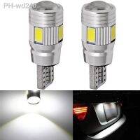 ✎☋ 2x Car LED Signal Bulb 12V T10 W5W 5W5 LED Bulb Canbus 6000K 6 SMD No error Auto Wedge Side Lamp License Plate Clearance Bulbs