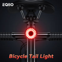 Eqiio จักรยานไฟท้าย6โหมดจักรยานไฟท้าย USB ชาร์จอลูมิเนียม MTB ถนนอาน Seatpost LED เตือนขี่จักรยานโคมไฟ