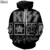 HX ร็อคล่าสุดวง KISS พิมพ์ 3D Hoodie ผู้ชายผู้หญิงกีฬาสวมใส่ฤดูใบไม้ร่วงแขนยาว Pullover แฟชั่น Hoodie Drop Shipping