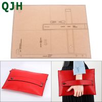 1Set Acrylic Design Template DIY Handmade Leather Craft Ladies Clutch Bag Shoulder Bag Kraft Paper Drawing Sewing Pattern