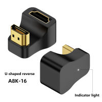 Xiao UHD2.1 HDMI เข้ากันได้ชายกับหญิงมินิแปลงสายเคเบิลอะแดปเตอร์8พัน60เฮิร์ต4พัน120เฮิร์ต48Gbps พร้อมไฟแสดงสถานะสำหรับคอมพิวเตอร์ทีวี