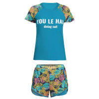 Baju Renang Wanita Yang กางเกงบ็อกเซอร์แบบแยกชิ้น,ชุดรั่นชงกาแฟกว้าง