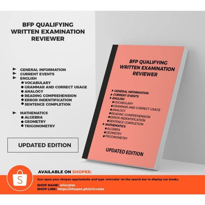 Quality Product BFP QUALIFYING WRITTEN EXAM REVIEWER (2023 Edition ...