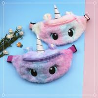 【YF】 Cute Unicorn Childrens Fanny Pack Girls Waist Bag Plush Toys Belt Gradient Color Chest Cartoon Coin Purse Travel