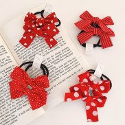 kidsbows New Girls Red Butterfly Knot Hair Ropes Love Wave Spot Hair