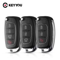 KEYYOU Remote Key Fob 3/4 Buttons Car Key Shell Case Flip Floding For Hyundai ELANTRA New Verna IX35 IX45 Fe HB20 Solaris Key