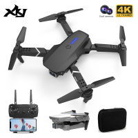 XKJ 2021 New Mini 4K HD Wide Angle Dual Camera Height Hold Wifi Fpv Dron RC Foldable Helicopter Gift Toys