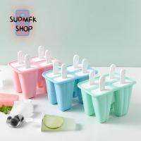 SUDMFK ฤดูร้อน สีคลาสสิค ไม้ไอติม โฮมเมด 4/6/10โพรง DIY แม่พิมพ์ไอติม แม่พิมพ์ไอศกรีม เครื่องมือครัว แม่พิมพ์ทำน้ำแข็ง