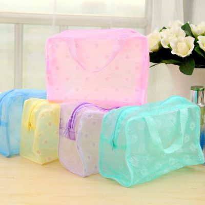 PVC Waterproof Cosmetic Storage Bag Transparent Travelling Bath Bags Storage Organizer for Makeup Pouch Compression Tote Bag