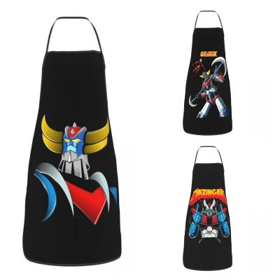 Goldorak Grendizer ผ้ากันเปื้อนผู้หญิงผู้ชายผ้ากันเปื้อนสำหรับทั้งชายและหญิงอะนิเมะยูเอฟโอหุ่นยนต์ Goldrake ครัวทำอาหารชุดตั้งโต๊ะเชฟภาพวาด