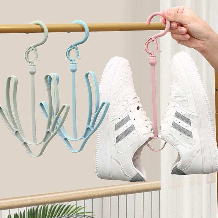 Windproof Shoe Rack Double Hooks Shoe Drying Rack Balcony Drying Shoes