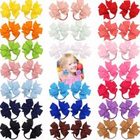 40Pcs (20Pairs) Baby Girl Grosgrain Ribbon Hair Bows Ponytail Holder Boutique Hair Bows Elastic Tie for Teens and Young Women Hair Accessories